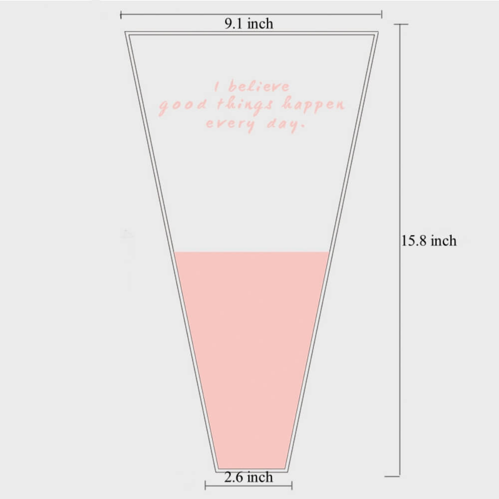 Waterproof Flower Sleeves with Warm Words, 9.1 x 15.8 x 2.6 Inches - 50 Counts