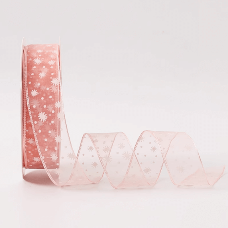 Starry Dot Sheer Organza Ribbon for Flower Gift Arrangement, 1.0 Inch × 20 Yards – 1 Roll