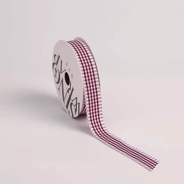 Gingham Plaid Flower Ribbon for Fresh Flowers, Korean Style Bouquet Wrapping Supplies for Mother's Day, 1 Inch x 15 Yards - 1 Roll
