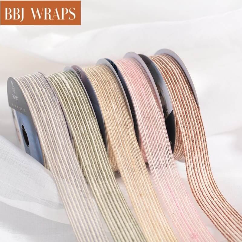 Striped Cotton Floral Ribbon|BBJ Wraps – BBJ WRAPS