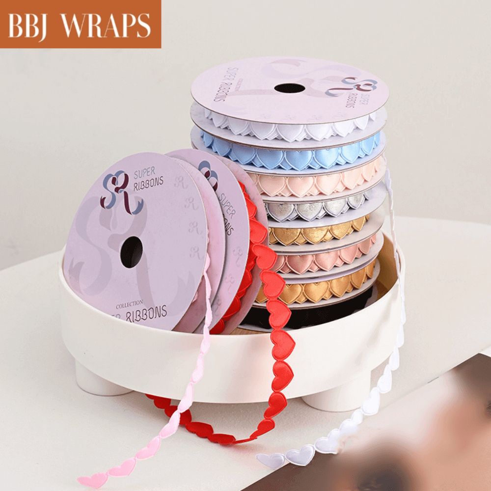 Heart Embossed Ribbon for Flower Bouquet Wrap Ribbon|BBJ Wraps โ BBJ WRAPS