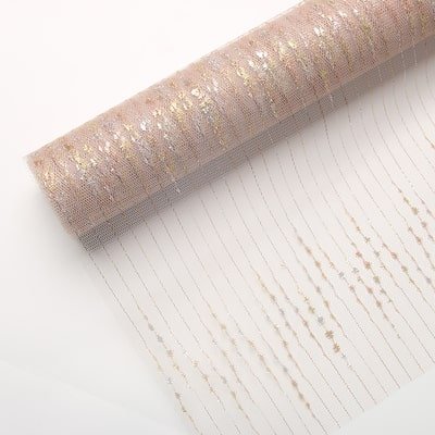 Champagne mesh flower wrapping paper.