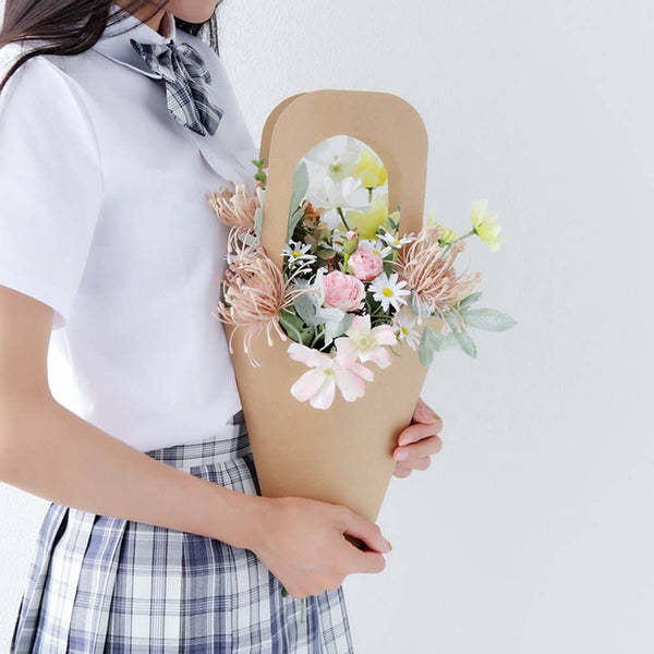 20Pcs Kraft Paper Flower Bouquets Bags with Handle – Floral