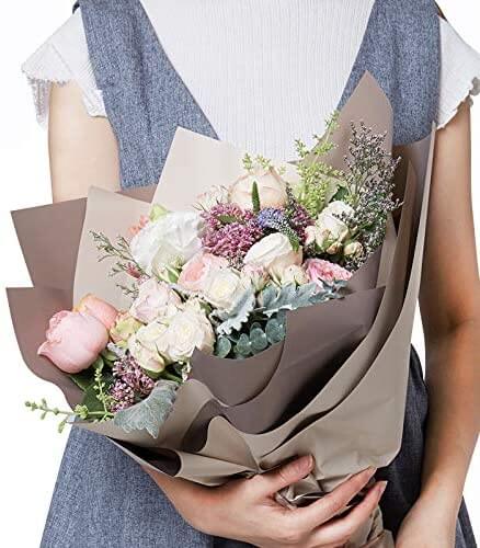 Flower Wrapping Paper, Waterproof, 24″x 24″, 15 sheets per pack, Semi Sheer  Pearl Design – Unikpackaging