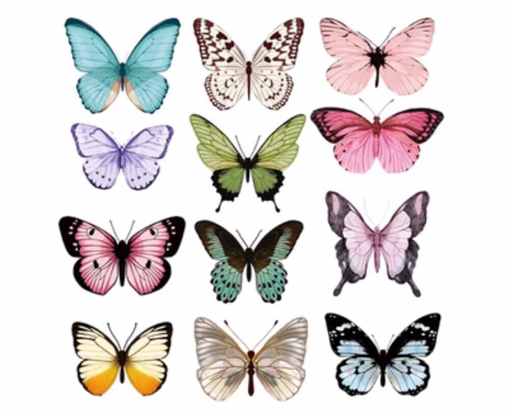 3D Artificial Butterflies for Florist Supplies, Faux Butterfly Decorations for floral arrangement supplies, 32 Sets