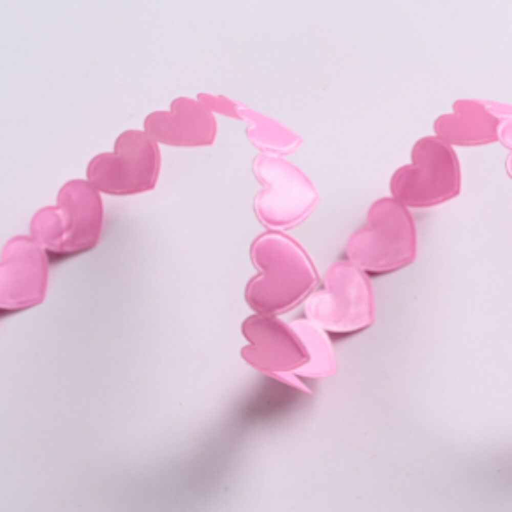 Embossed Heart Gift Ribbon for Flower Bouquet, 0.6 Inch x 10 Yards - 1 Roll