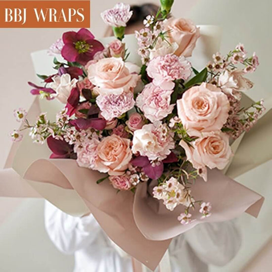 Bbj Wraps Korean Style Flower Wrapping Paper Floral Bouquet Gift Packaging Supplies Multi Colors 20 Counts (Black)