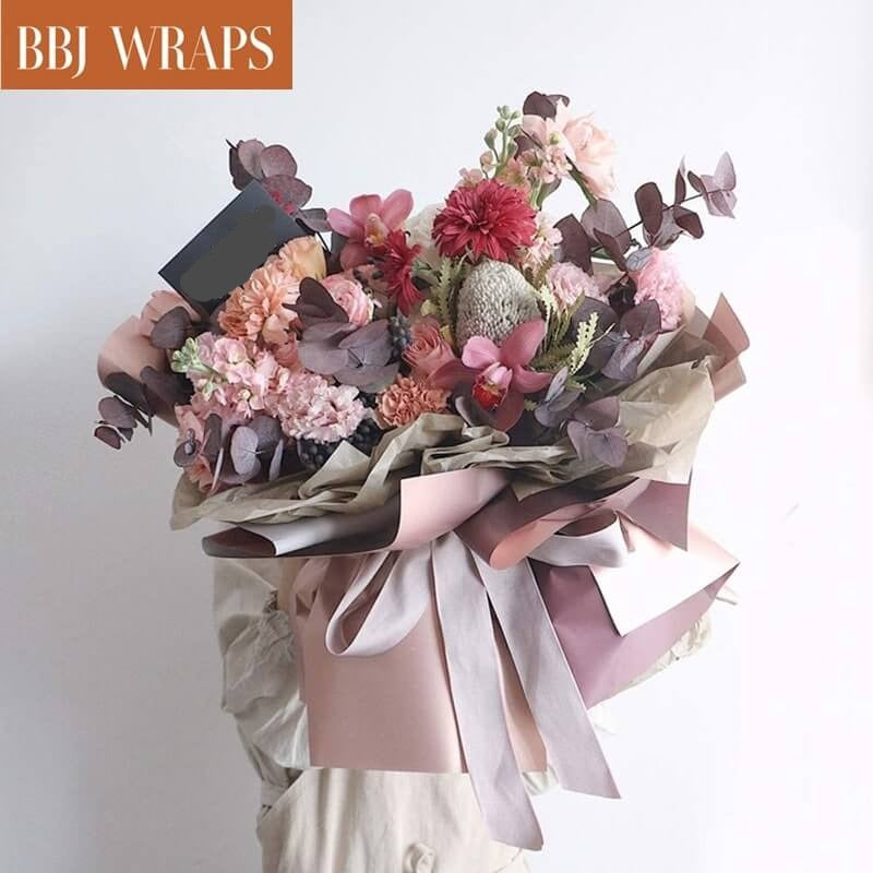 Korean Rose Gold Double Sided Floral Wrap PaperBBJ WRAPS
