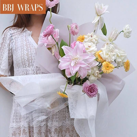 15 Pcs Cotton Wrapping Flower Paper Non-woven Floral Wrapping Paper Florist  Supplies,23.6x23.6 Inch