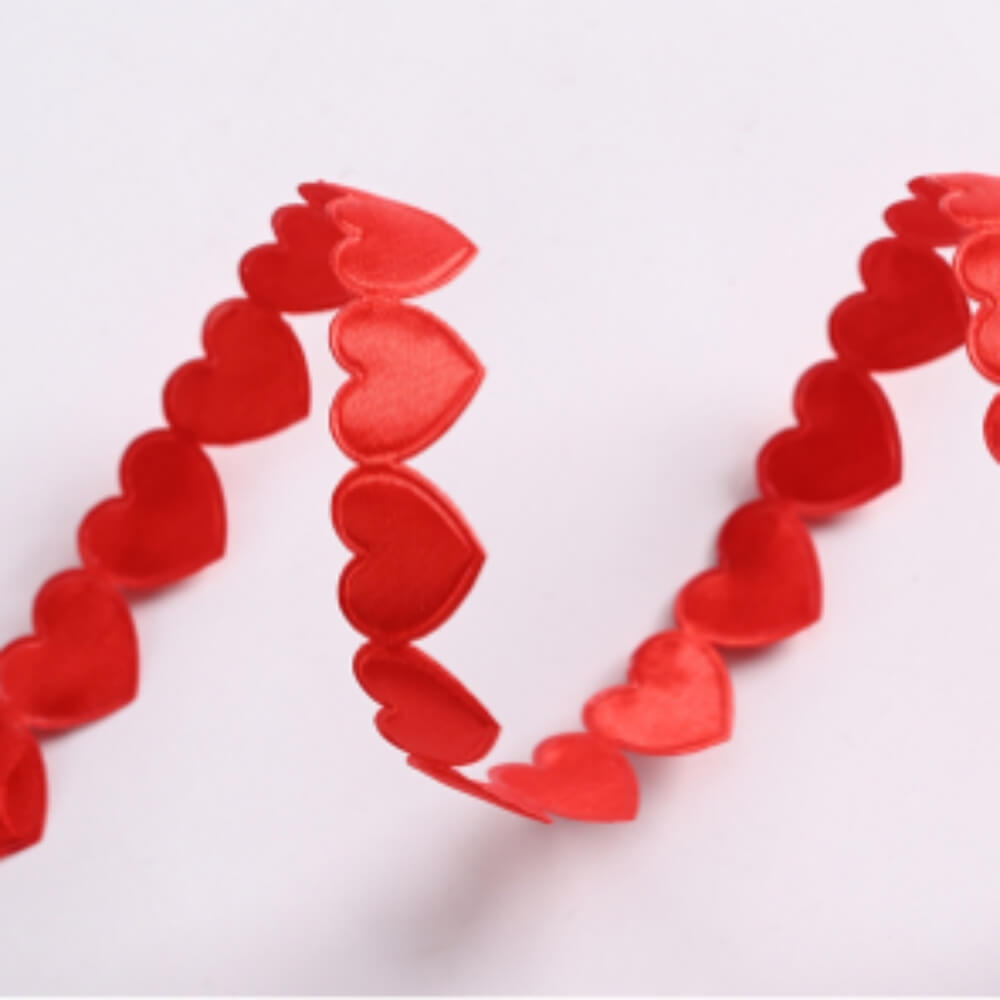 Embossed Heart Gift Ribbon for Flower Bouquet, 0.6 Inch x 10 Yards - 1 Roll