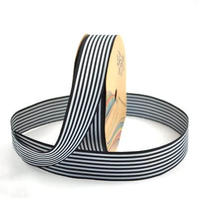 Striped Wide Grosgrain Gift Flower BouquetRibbon, 1.1 Inch*25 yard, 1 Roll