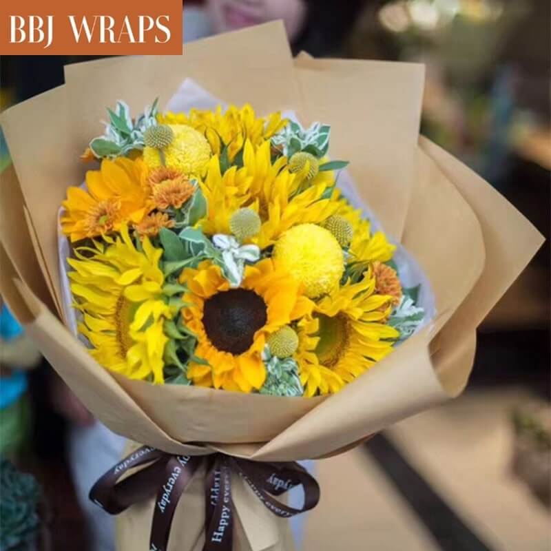 Bbj Wraps 444 Pcs Flower Bouquet Wrapping Paper Kit Waterproof Floral Bouquet Accessories Florist Supplies With Decoration 3D Gold Butterfly Crowns
