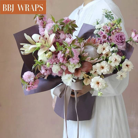Bbj Wraps Korean Cotton Wrapping Flower Paper Non-Woven Waterproof Floral Bouquet Wraps Packaging Tissue Paper for Florist Supplies, 22.8x22.8 inch