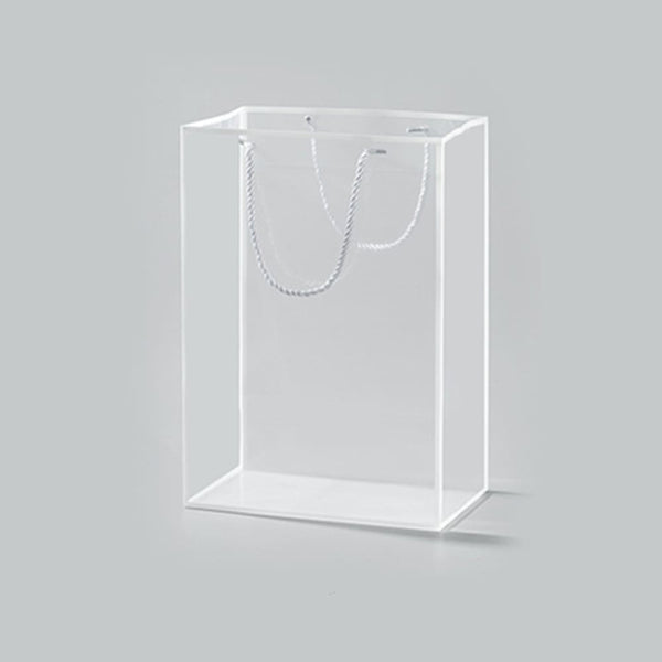 Korean Clear Floral Gift Bags With Handles, 9.7x6x14Inch - 5 Counts