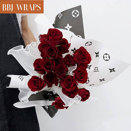 50cm*10 Yards Thick Grid Gauze Flower Wrapping Paper Bouquet