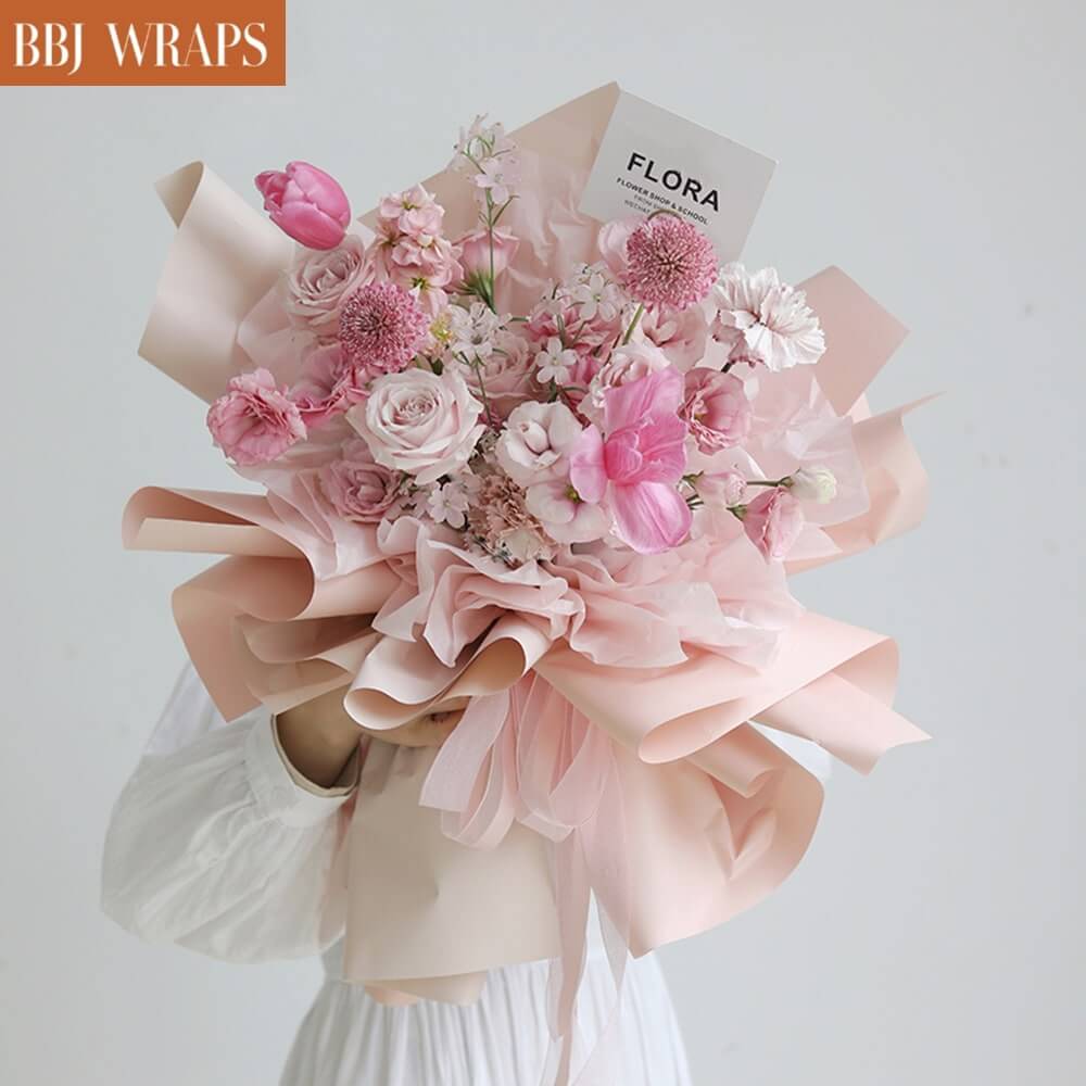 Lincia 12 Pcs Paper Flower Gift Bags Wedding Bouquet Flower Box with Handle  Flower Boxes for Arrangements Gift Wrapping Bags Florist Handbag for Gift