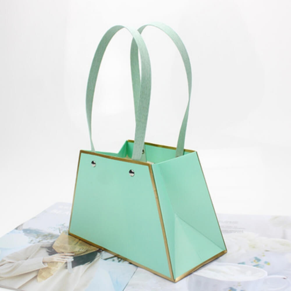 Vintage Bouquet Bags for Flowers with Handles, 8.3 x 3.9 x 5.1 Inches - 5 Pcs