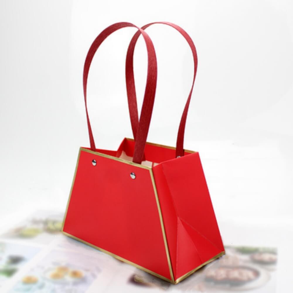 Vintage Bouquet Bags for Flowers with Handles, 8.3 x 3.9 x 5.1 Inches - 5 Pcs