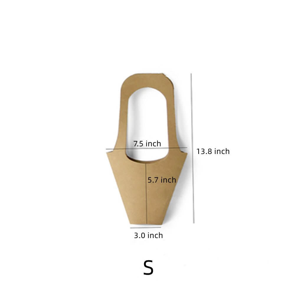 Handled Flower Bags for Bouquets Kraft Paper Flower Gift Bags, 10 Counts