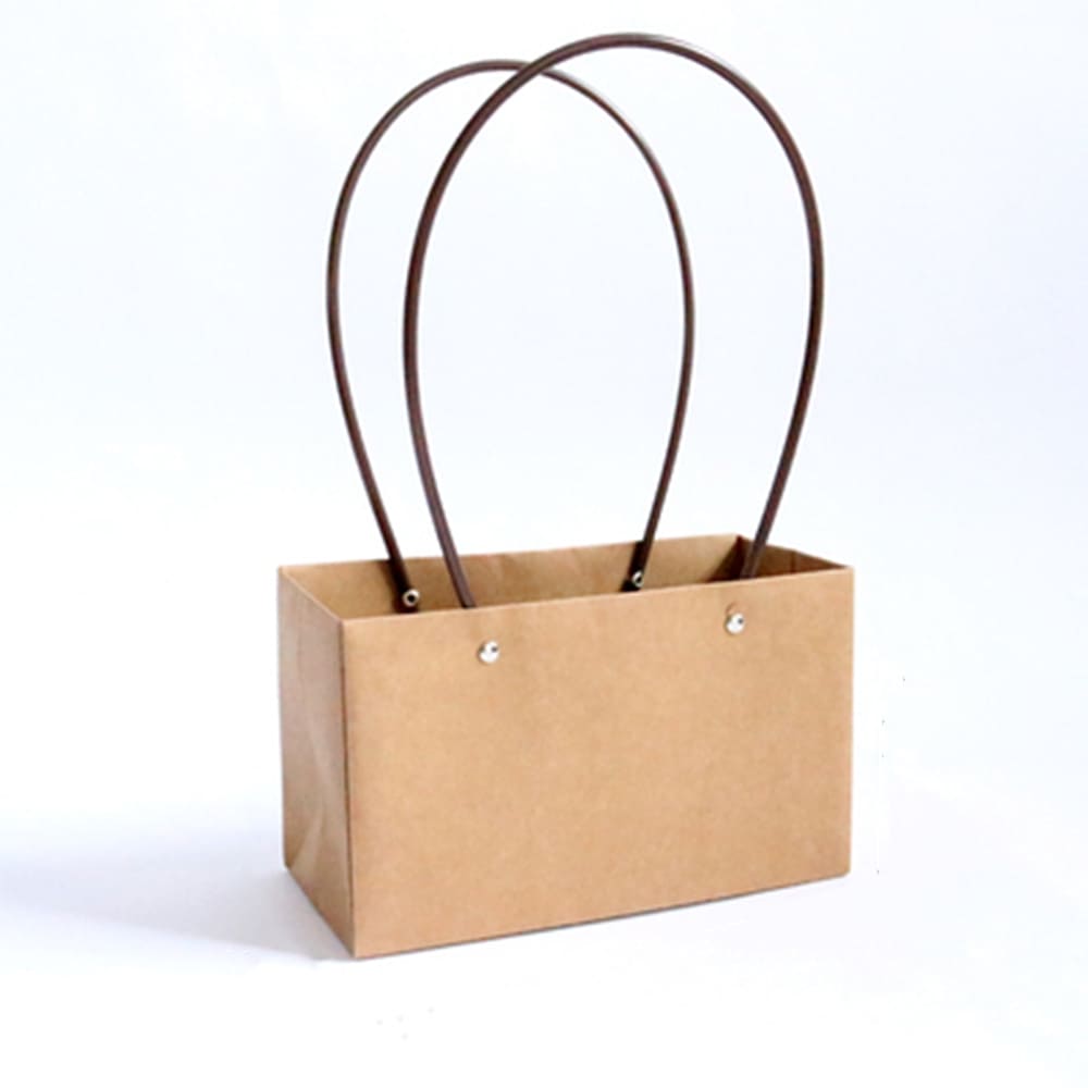 Flower Arrangement Craft Paper Flower Bouquet Bags with Handles, 8.7*5.3*4.1 inch, 5 PCS