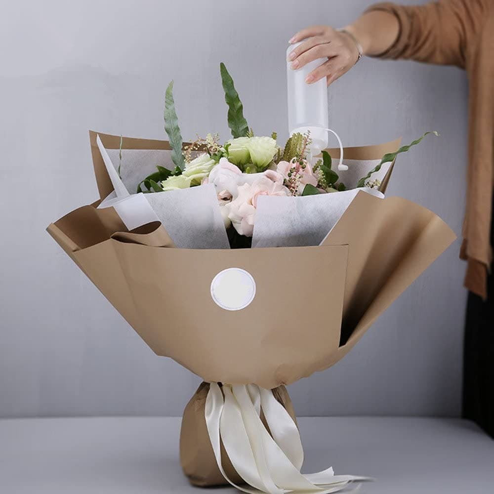Bbj Wraps Korean Flower Wrapping Paper Matte Black White Frame Floral Bouquet Wrap for Florist Supplies, 23.6x23.6 inch - 20 Sheets