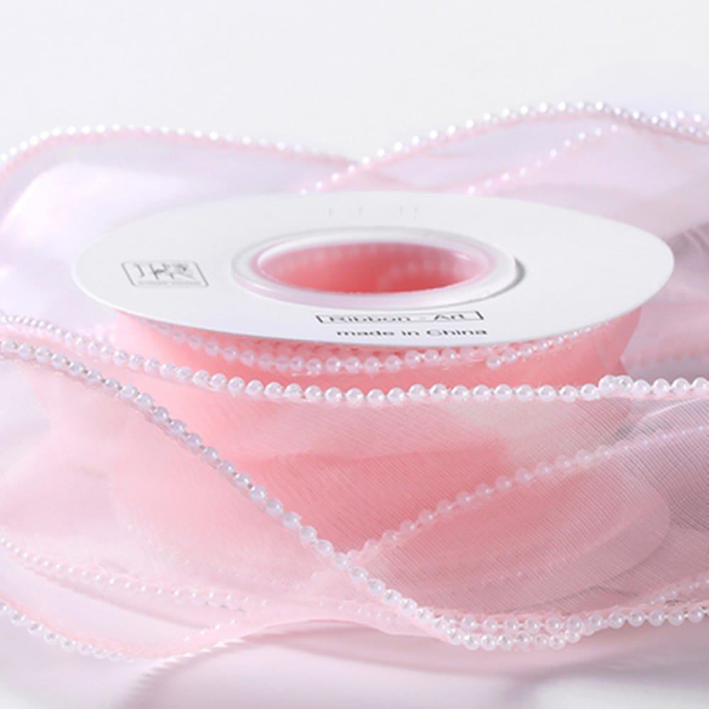Pearl Fishtail Chiffon Luxury Organza Wired Gift Ribbons, 1.6 (W) Inch x 5 Yards