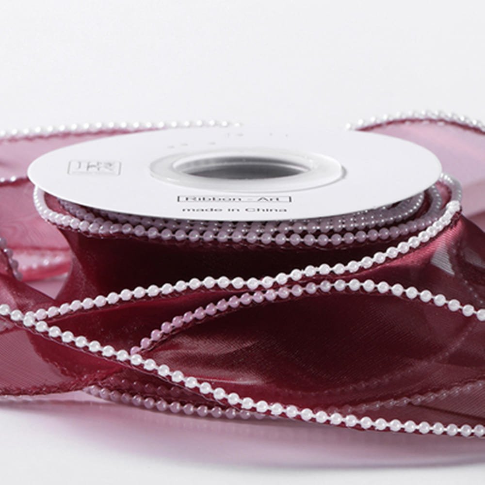 Pearl Fishtail Chiffon Luxury Organza Wired Gift Ribbons, 1.6 (W) Inch x 5 Yards