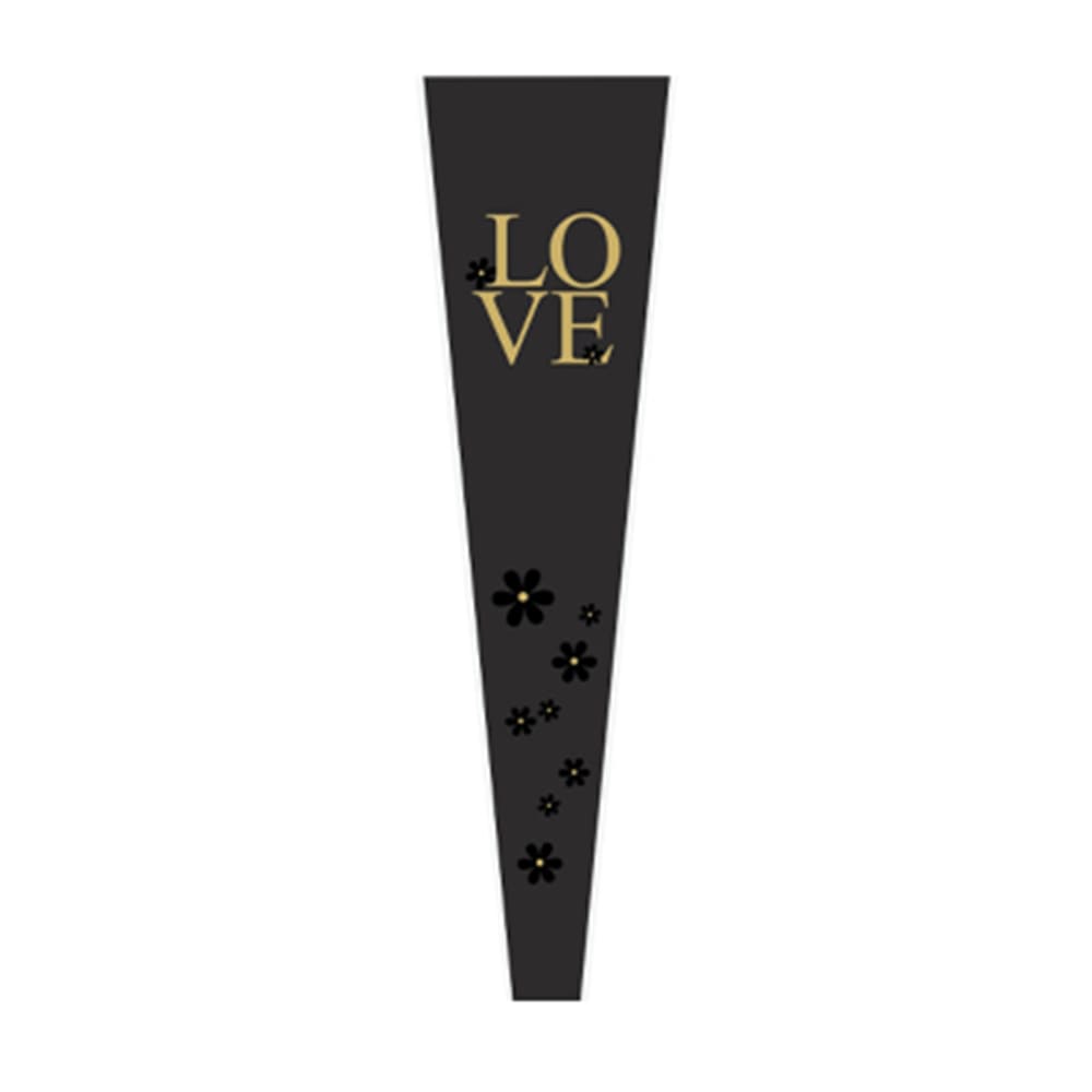 LOVE Single Rose Sleeve Transparent Flower Bags, 5.1x1.6x17.8 Inch - 100 Counts