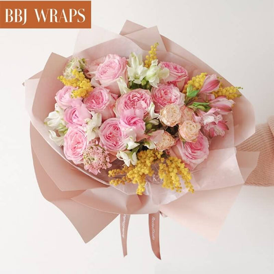 Korean Cotton Wrapping Flower Paper Non-Woven Floral Wrapping Paper 15  Sheets Florist Supplies Waterproof Flower Bouquet Wrapping Paper Floral  Supplies for Fresh Flowers, 23.6x23.6 Inch (Pink) 