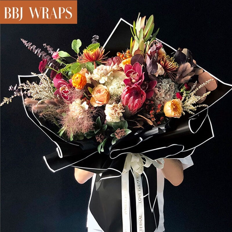 JOYIT 60 Sheets Pink Flower Wrapping Paper Bouquet - Flower Bouquet Wrapping Paper With Ribbon And Cards, Waterproof Flower Paper Wrap For Wedding, Birthday, Flower Shop(22.8''x 22.8'') - Walmart Supplies - View #8