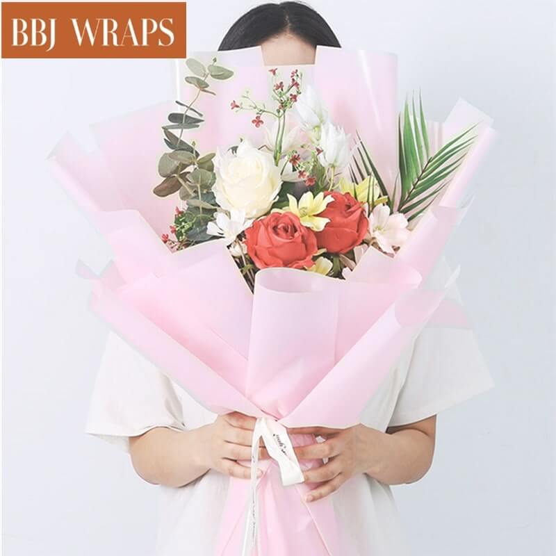 20pcs Double Sided Luster Waterproof Cellophane Paper for Flower Wrapping  23.6x23.6 Inch