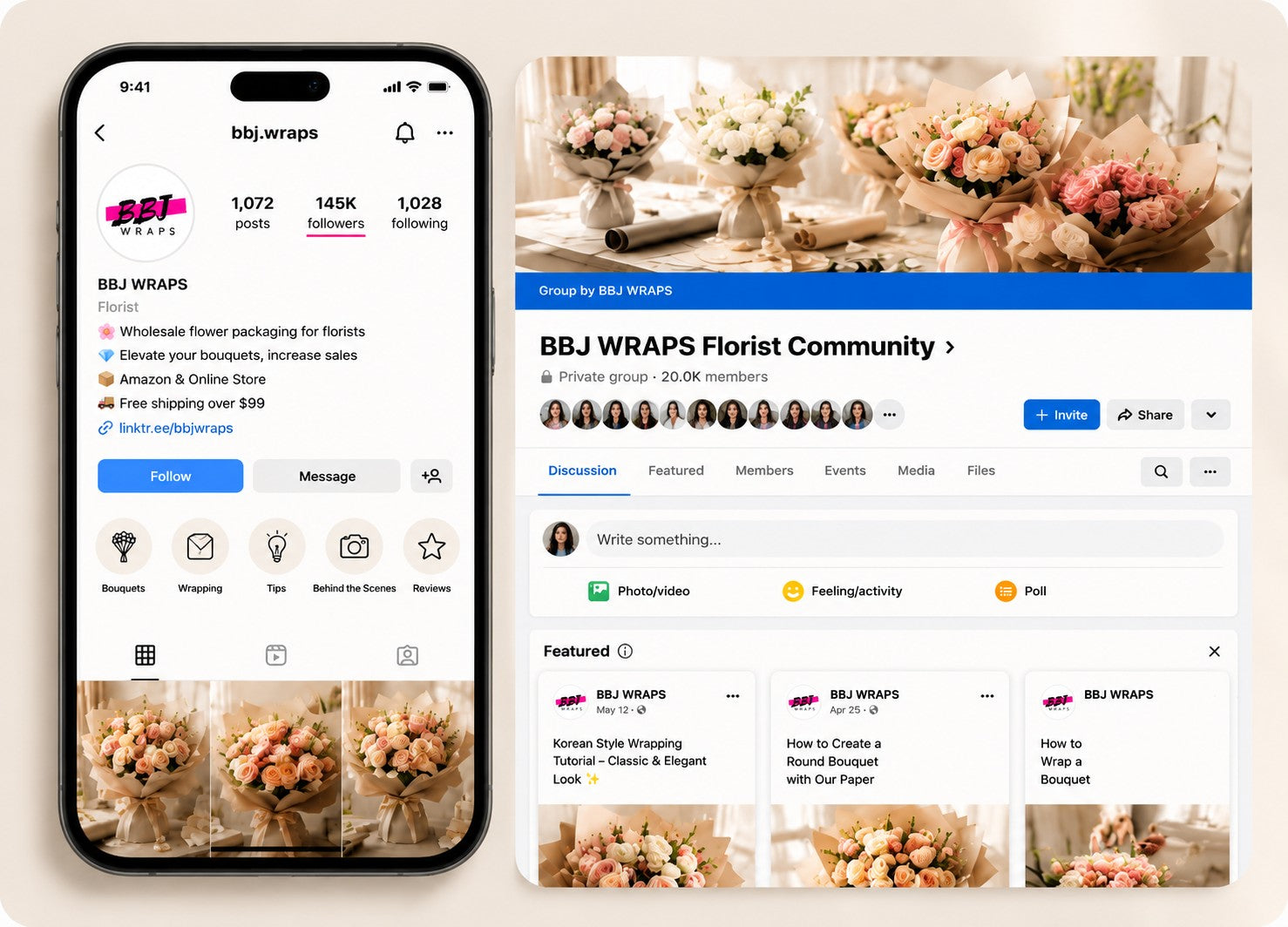 BBJ WRAPS florist community