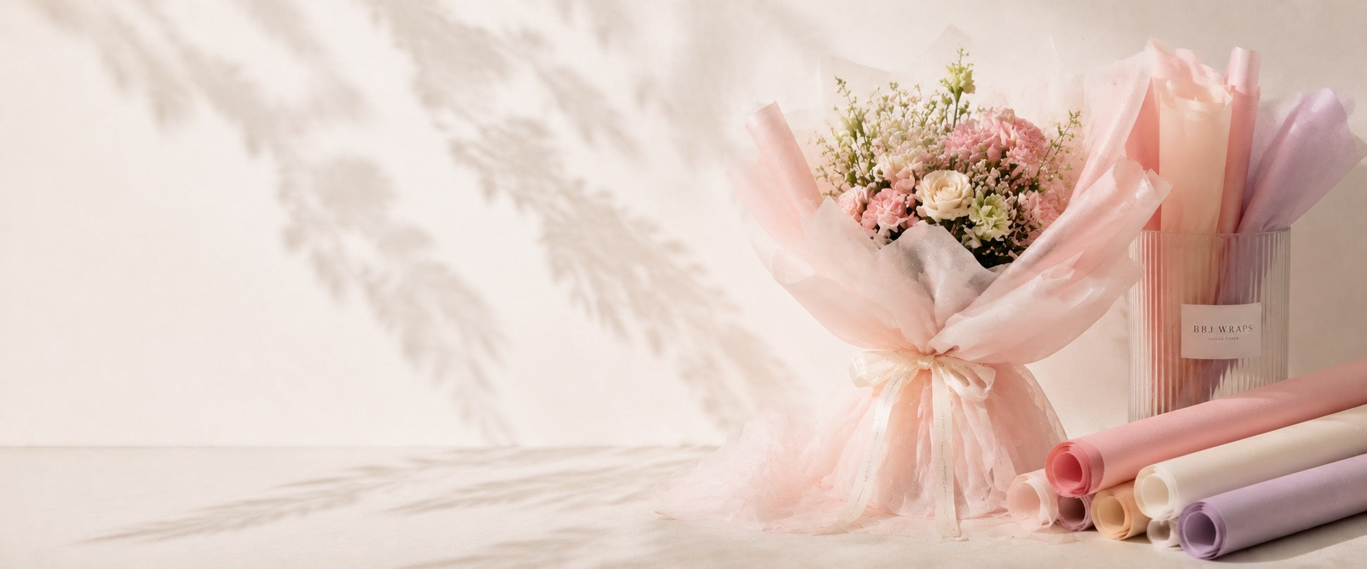 Tissue wrapping paper bouquet